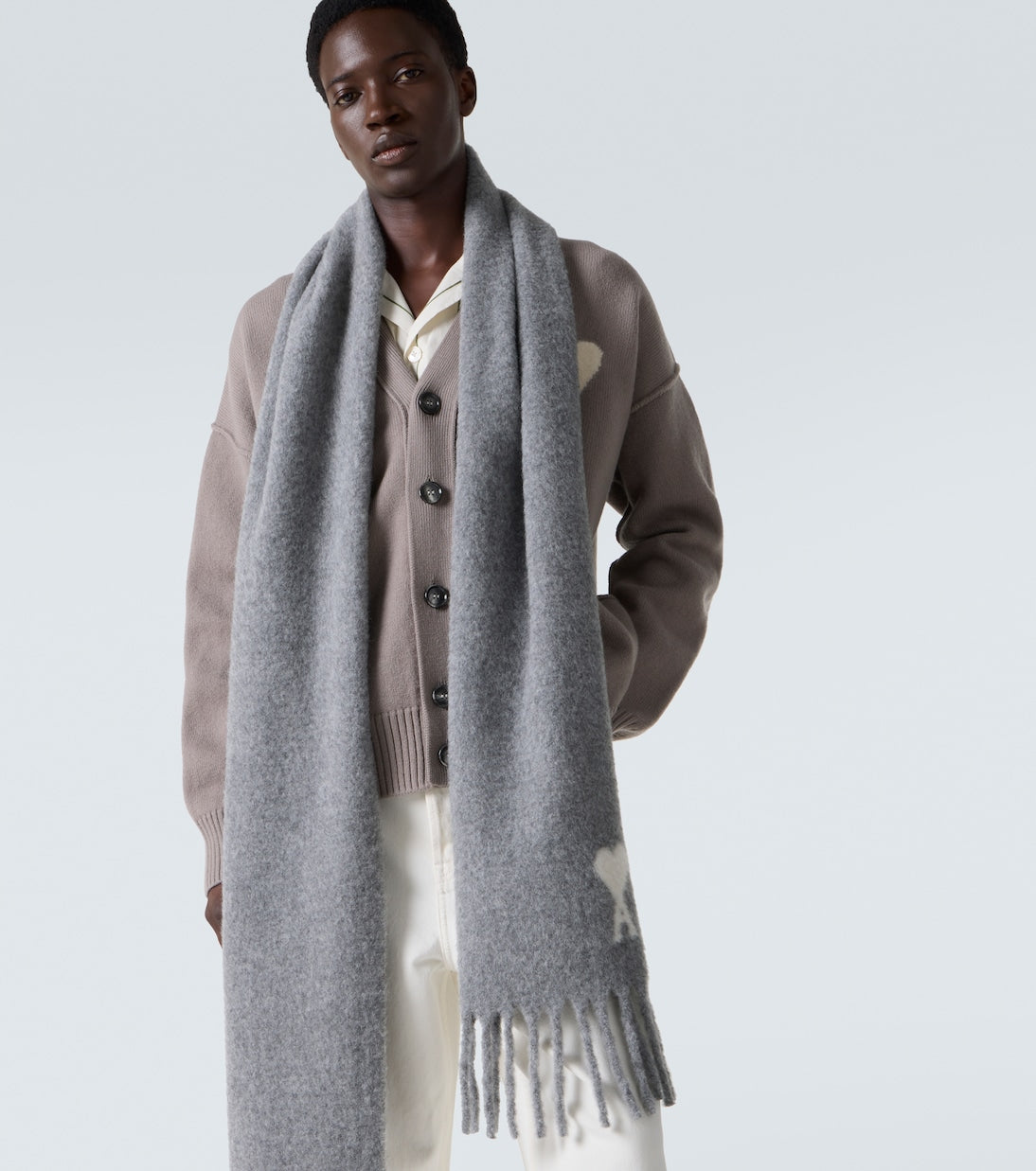 Ami de Cœur alpaca and wool-blend scarf