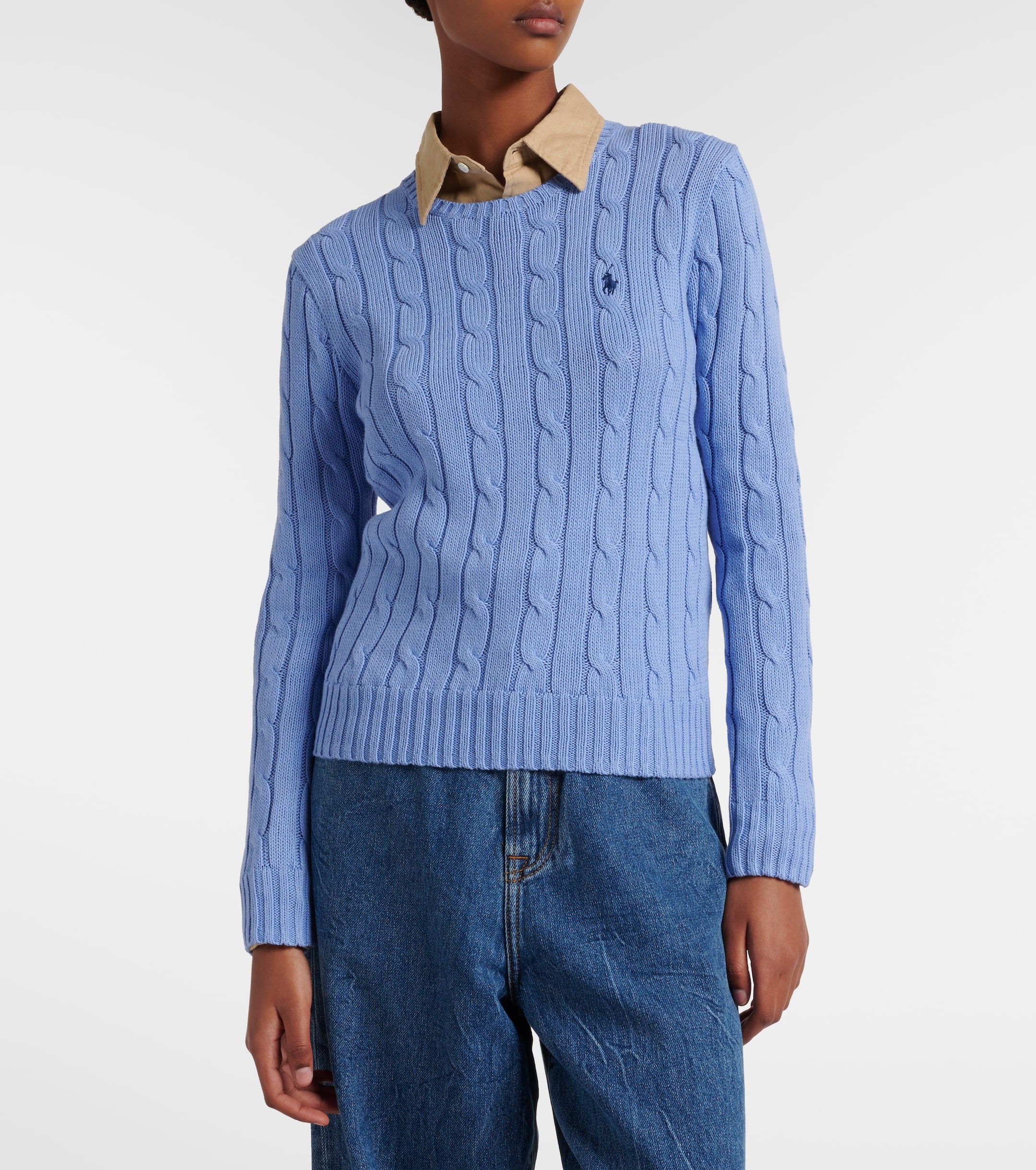 Cable-knit cashmere and wool sweater