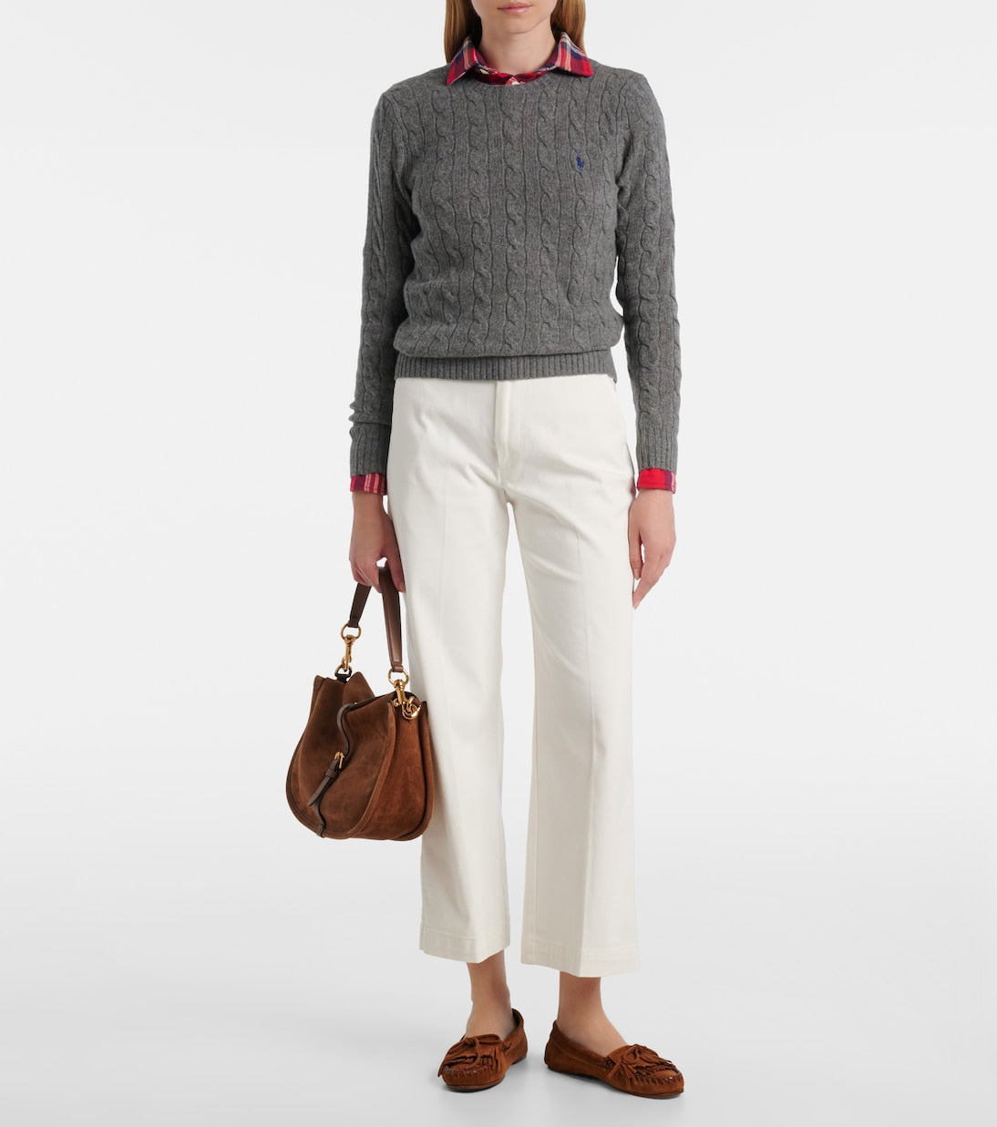 Cable-knit cashmere and wool sweater